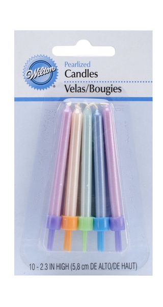 Wilton 8 Pack Pearlized Cake Colour Candles Birthday Celebration Decoration