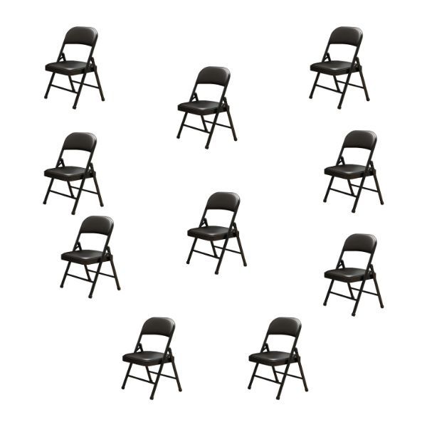 Foldable Padded Black Chair - Pack of 10