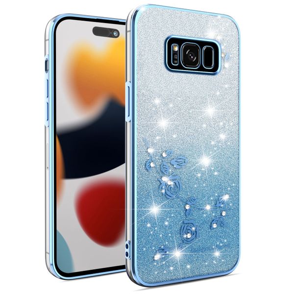 Phone Case Compatible With Samsung S8 Plus Flowers Diamond Shining Cover