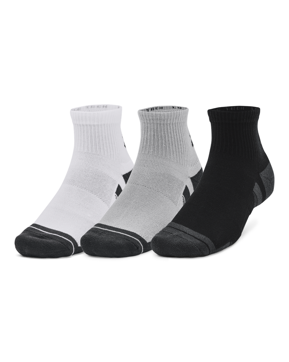 Under Armour Unisex Performance Tech Quarter Socks 3Pack Mod Grey