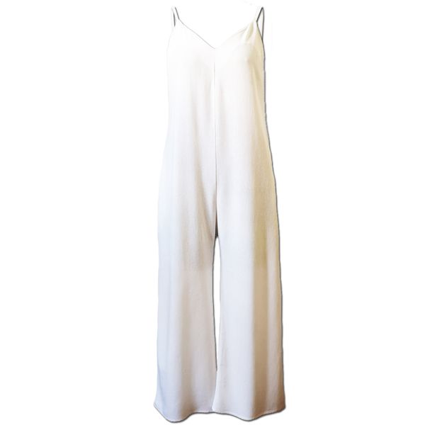 Nucleus - Simple Jumpsuit in White Linen