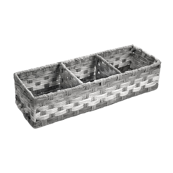 Bathroom Toilet Paper Storage Basket with 3 Divider for Organizing