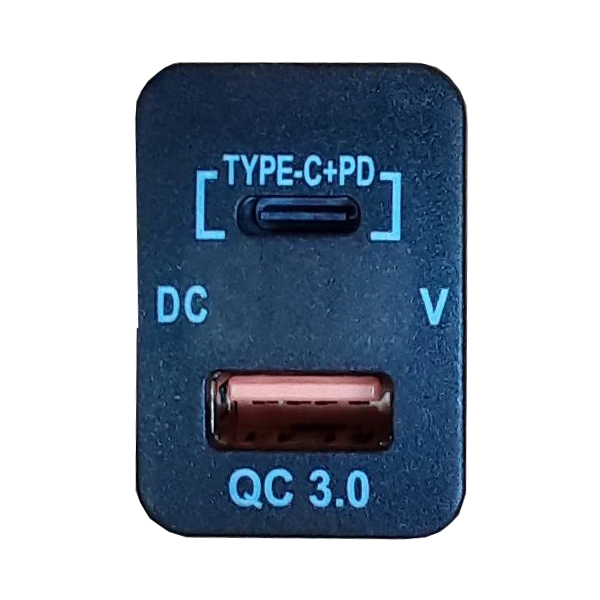 32x20mm QC3 USB Charger With Volt Meter &amp; C-Type Port for Revo