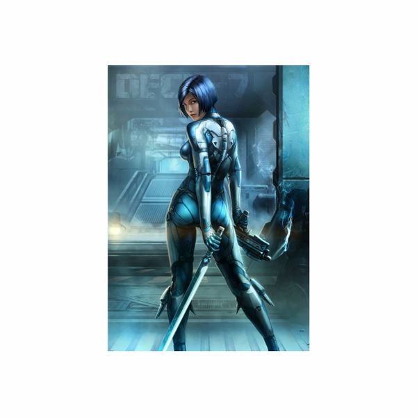 Blue Cyber Woman - A1 Poster