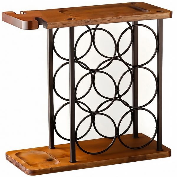 Double-Layer Wine Stand Art Deco Wine Rack Countertop Wine Storage Rack