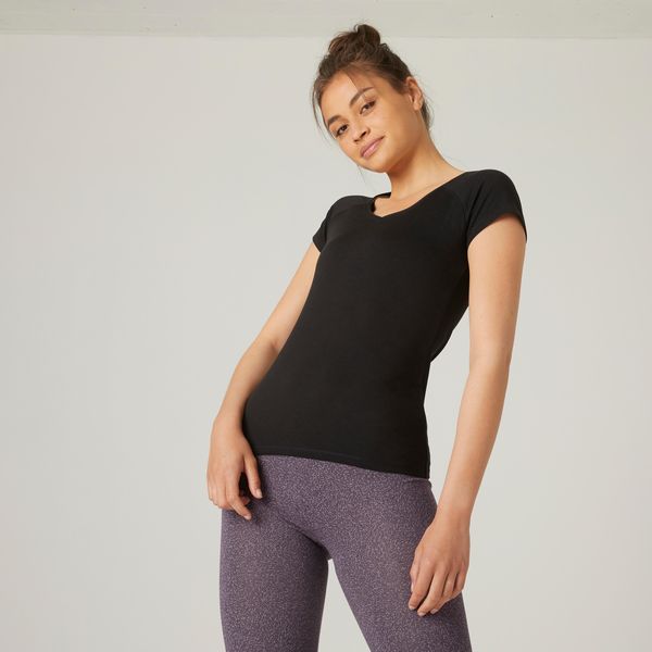 Domyos Women's V-Neck Fitness T-Shirt 500