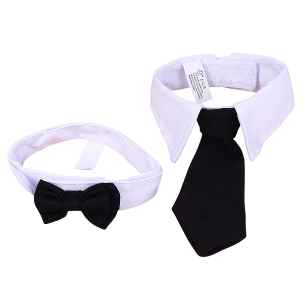 2 Piece Cute Cool Black And White Adjustable Pet Bow Ties for Cats &amp; Small Dogs