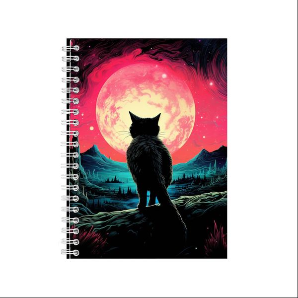 TUXEDO CAT NEON LANDSCAPE 3 A5 Notebook Gift Idea Notepad 228