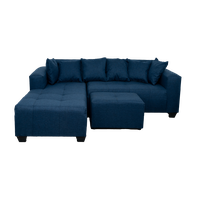 Shona 3 Seater Sofa - Left Hand - Denim Blue