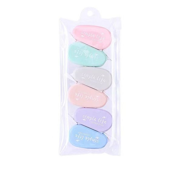 6 Pcs Mini Correction Tape -Transparent &amp; Cute, Morandi Colors for Students