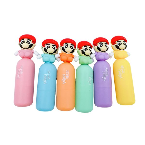 Mini Cute Multi color Highlighter Pens 6 Colors Set For Kids