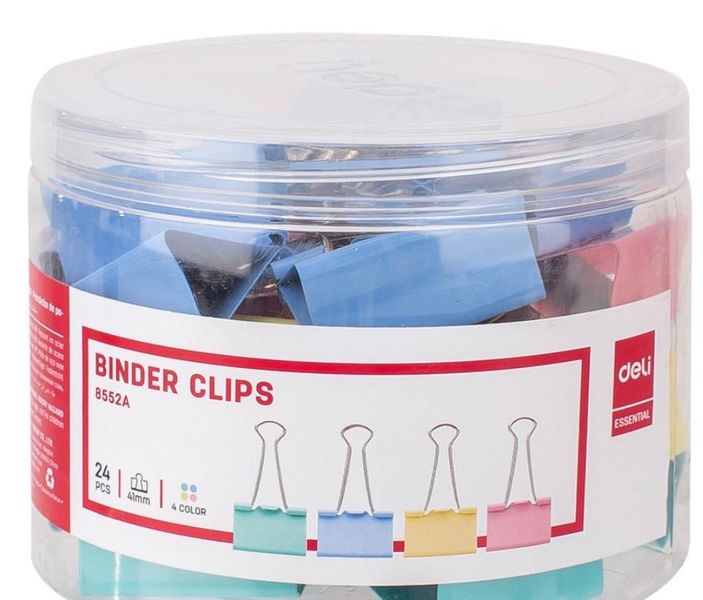 Deli Colour Fold Back Clips - 41mm (Tub of 24)
