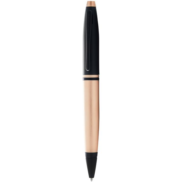 Calais Brushed Rose Gold Plate and Black Lacquer Ballpoint Pen