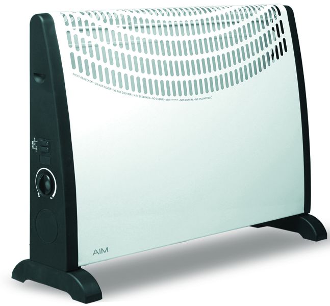 AIM 1200W Convector Heater - With Safety Thermal Cut Out - White - ACH20