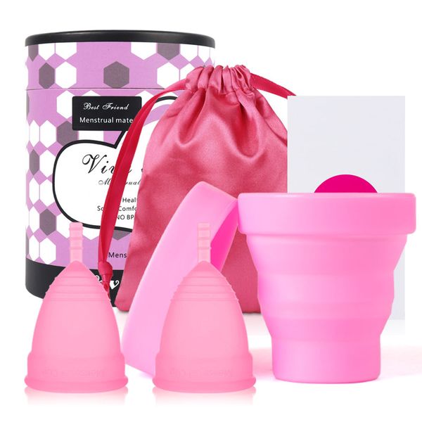Viva Cup Small And Large Menstrual Cup Set With Sterilizer Cup