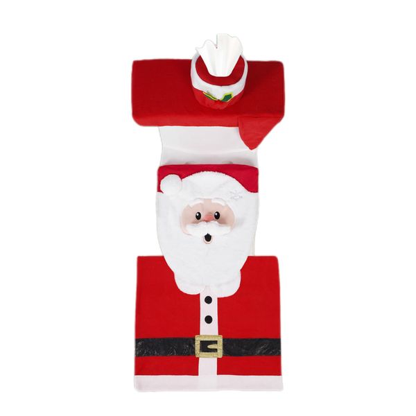 Christmas Santa Toilet Seat Cover and Rug Set