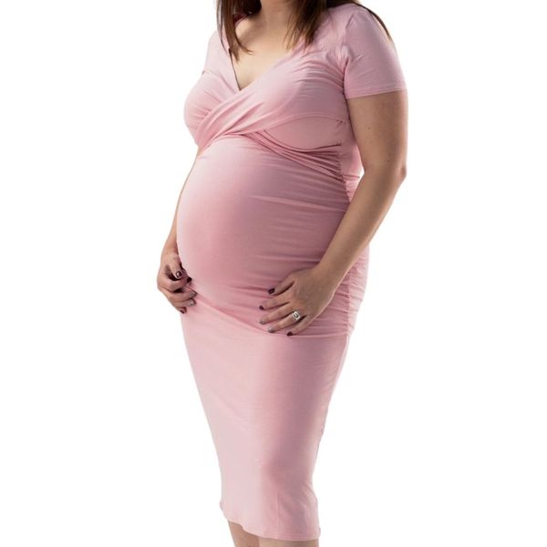Maternity and Nursing Crossover Bust Dress