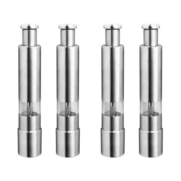 Stainless Steel Salt And Pepper Grinder Durable Operation 4 Pack