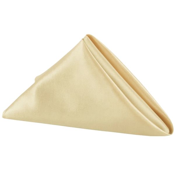 Set of 10 Champagne Satin Napkins - 50cm