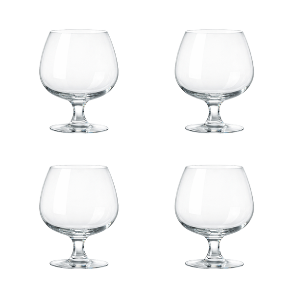 4 Pack - 520ml Stemmed Cognac &amp; Whisky Tasting Glasses - Transparent