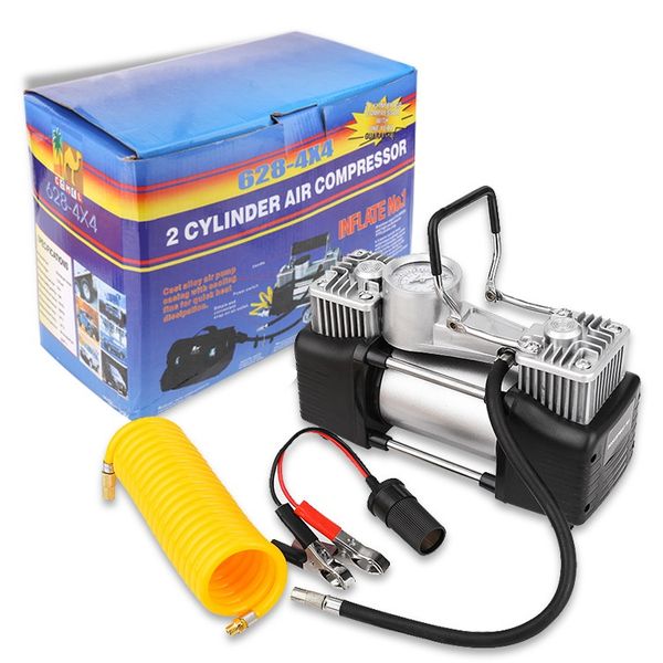 Tire Inflator,Heavy Duty Double Cylinders Direct Drive Inflation Pump 12V