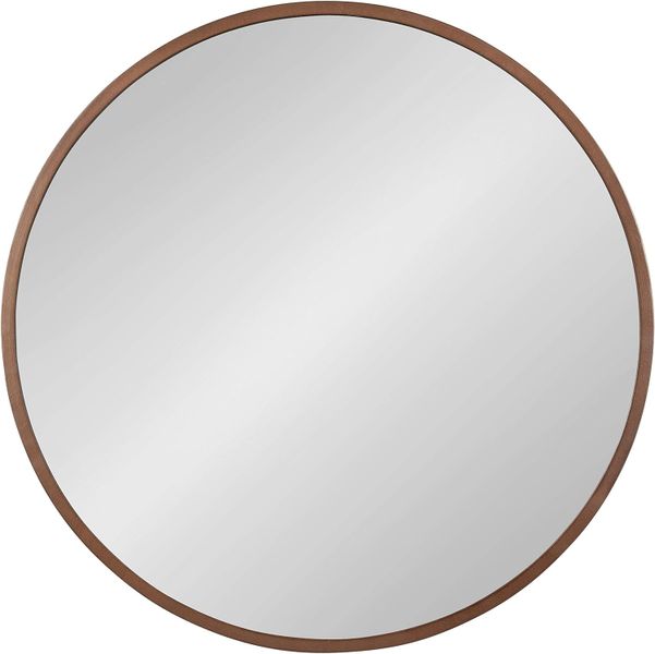 Contemporary Round Wall Mirror - Bronze - 60cm