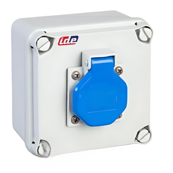IDE 40892 - Industrial Enclosure with Schuko Socket (IP65 / IP44)