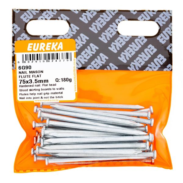 EUREKA Fluted Masonry Nail Flat 75 x 3.5mm Q:180g 6G90