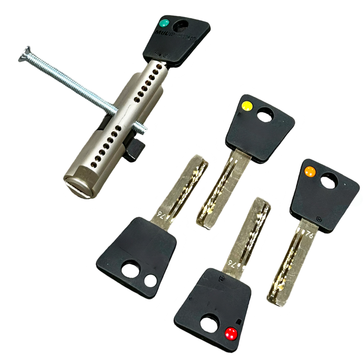 High Security Profile Cylinder with 5 Color Coded Keys