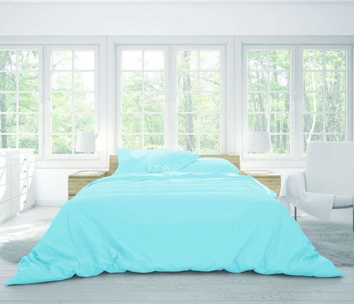 Wonder Towel Wrinkle Resistant Hotel Duvet Cover Set King Duck Egg Blue