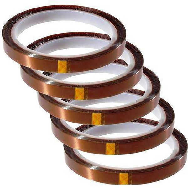 High Temperature Polyimide Film Heat Resistant Tape 0.5mm X5 Pack