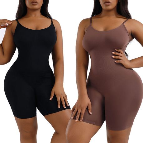 Women's Plus Size Seamless Tummy Control Compression Romper With Butt  Lifter