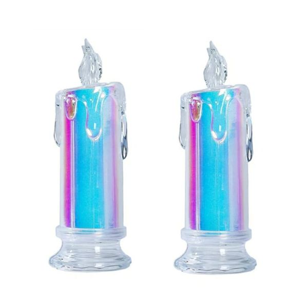 Elegant LED Flameless Candles - Pack of Two - 18 x 4.5cm
