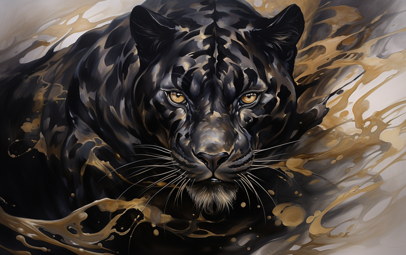 Canvas Wall Art - Ethereal Panther Essence - BK0264