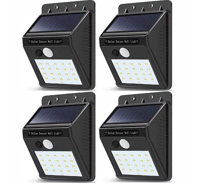4 Piece LED Solar Wall Light