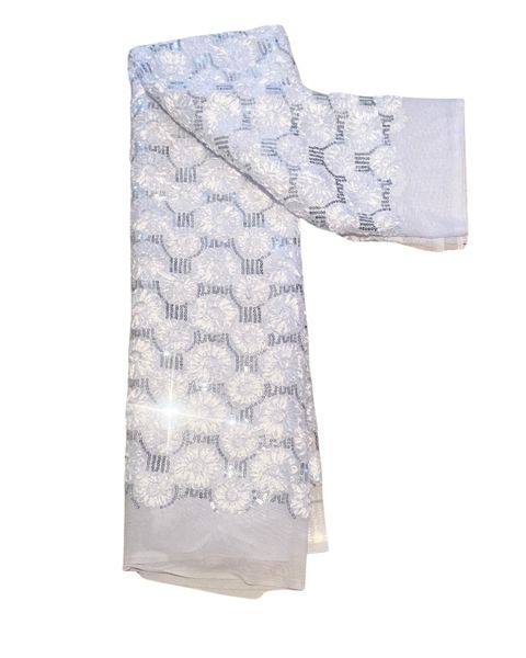 White Bridal Sequence Fabric