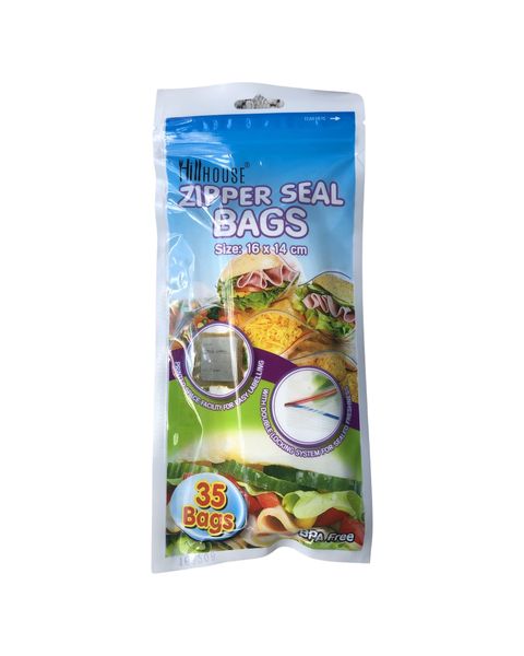 Disposable Bag Zipperseal 35 Piece 16x14cm