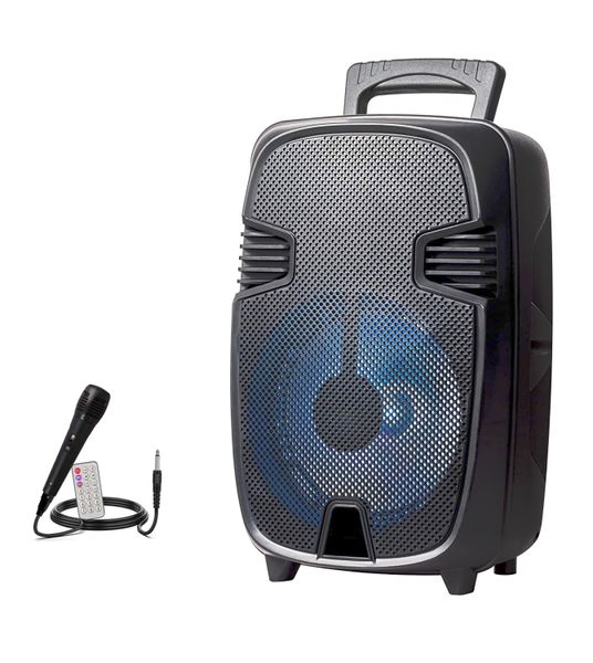 8inch Portable Wireless Speaker with mic and remote QS835