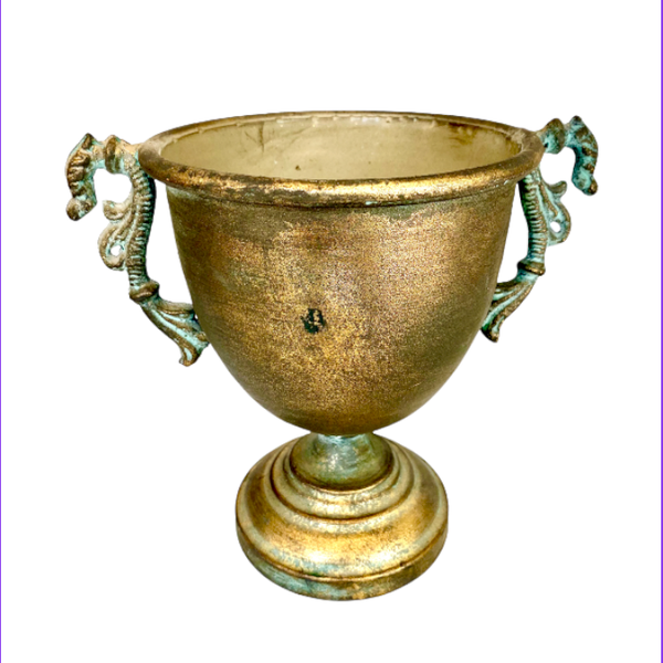Gold Vase 20.5cm high 15.5cm diameter