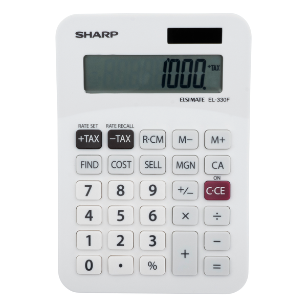 Sharp EL-330F Desktop Calculator with Cost/Sell/Margin - White