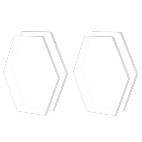 40Pcs Clear Acrylic Hexagon Blank Place Cards For Table Number Name