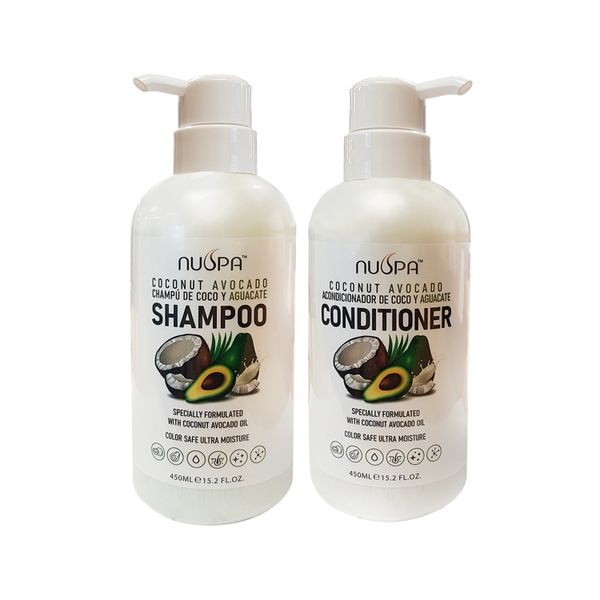 NUSPA Coconut &amp; Avocado shampoo and conditioner 450ml - colour safe