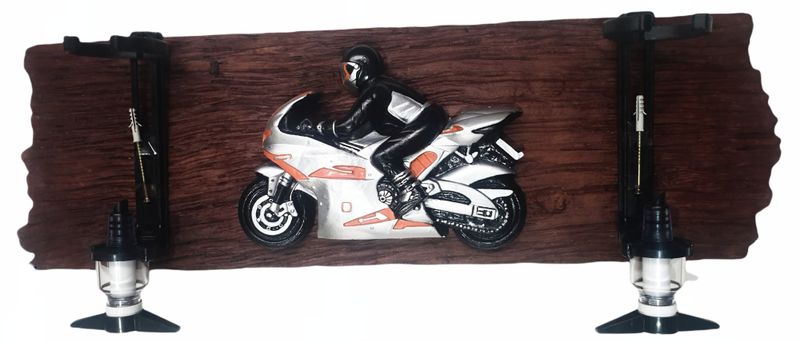 2 x Optic Superbike (Transparent) Sleeper wood Liquor Dispenser -Light Wood