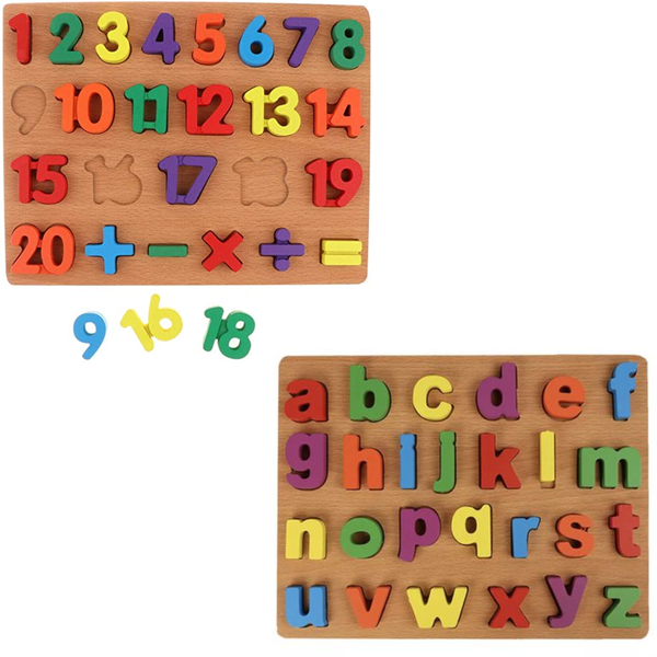 Small Letter Alphabet and Number Puzzles for Kids- Educational Toys