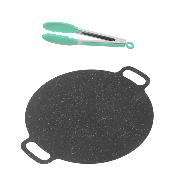 Frying Plate With Silicone Tongs