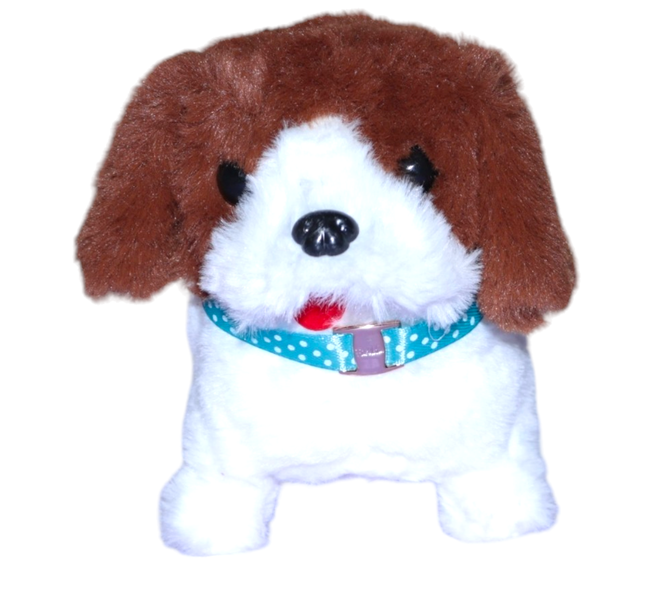 Plush Walking Dog 14cm Battery Operated - Brown
