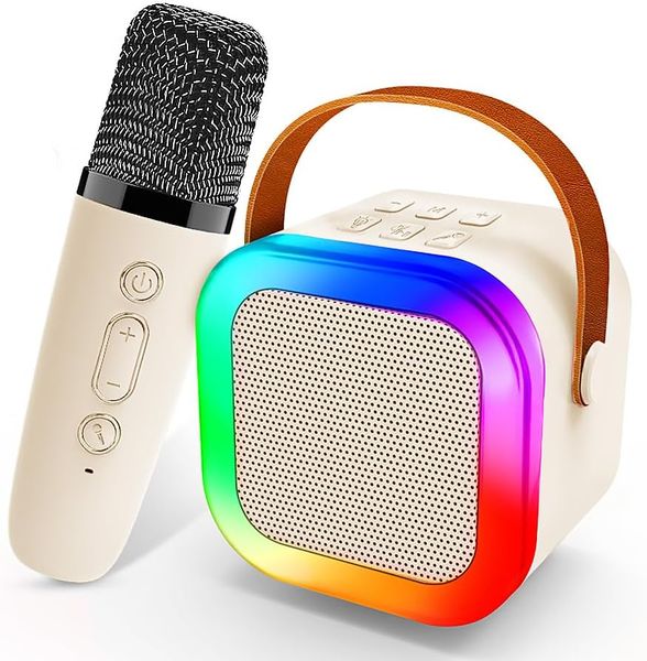 Smart Mini Karaoke Machine Bluetooth Speaker with 1 Wireless Microphones
