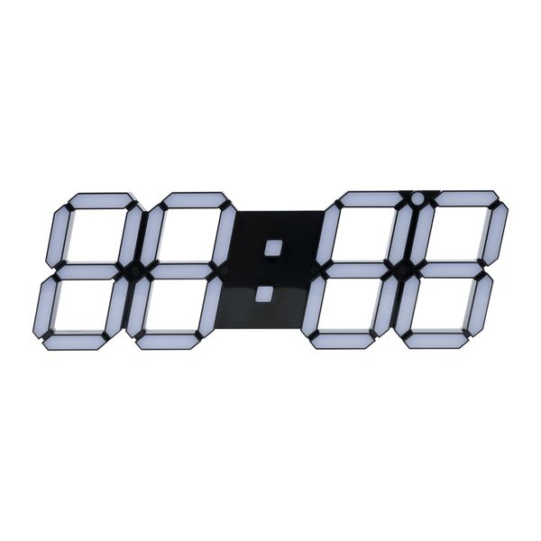 3D Digital LED Wall Clock - White