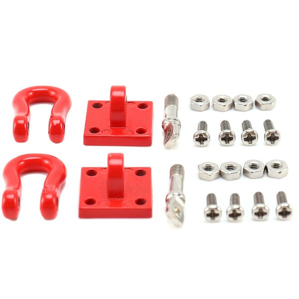 2Pcs Metal Bumper Rescue Trailer Hook &amp; Mount Set for Wpl Rc Car