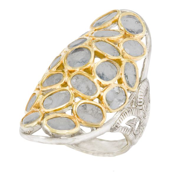 Natural Unheated Earth-Mined Aquamarine. Large, Long Sterling Silver Ring